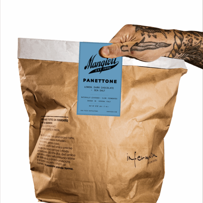 Una Pizza Napoletana Panettone naturally leavened and made in Verona, Italy